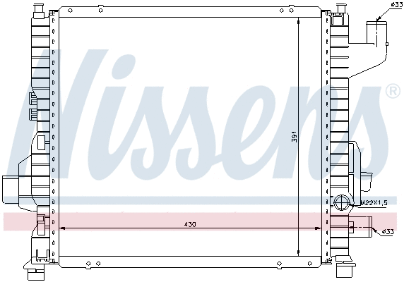 Radiator, engine cooling (63837A)