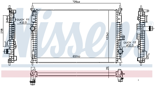 Radiator, engine cooling (606342)