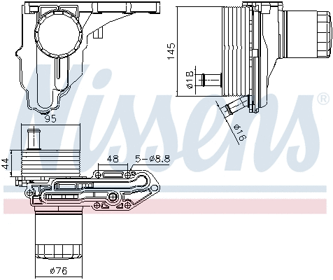 Oil Cooler, engine oil (91329)