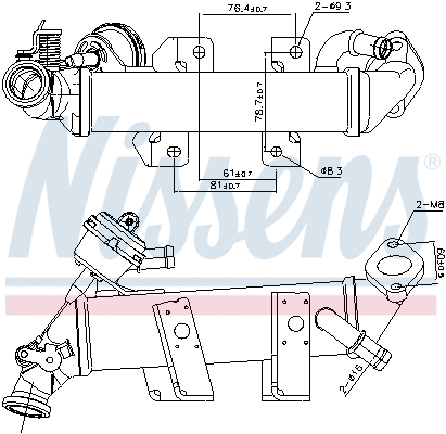 Cooler, exhaust gas recirculation (989389)