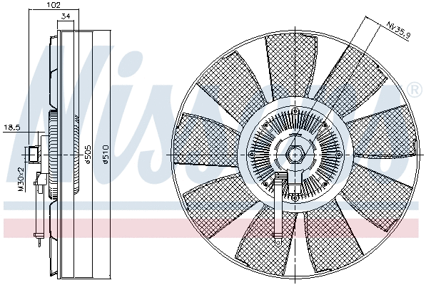 Clutch, radiator fan