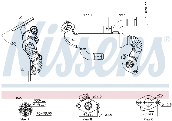 Cooler, exhaust gas recirculation