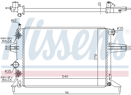 Radiator, engine cooling (63248A)