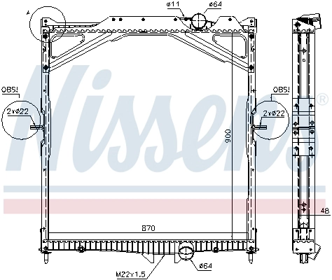 Radiator, engine cooling (65469)