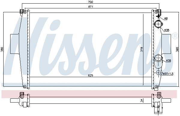 Radiator, engine cooling (698806)