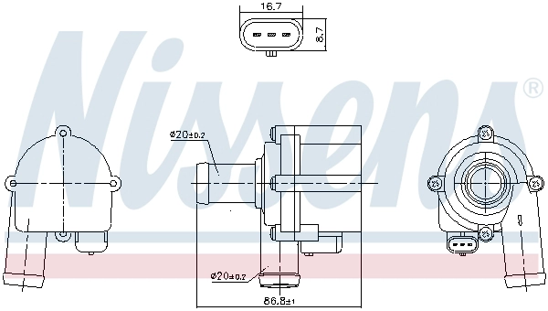 Water Pump, engine cooling (832172)