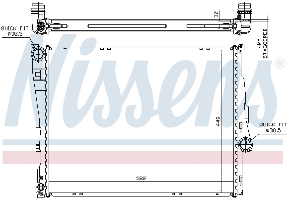 Radiator, engine cooling (60875)