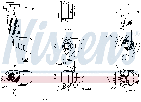 Cooler, exhaust gas recirculation (989281)