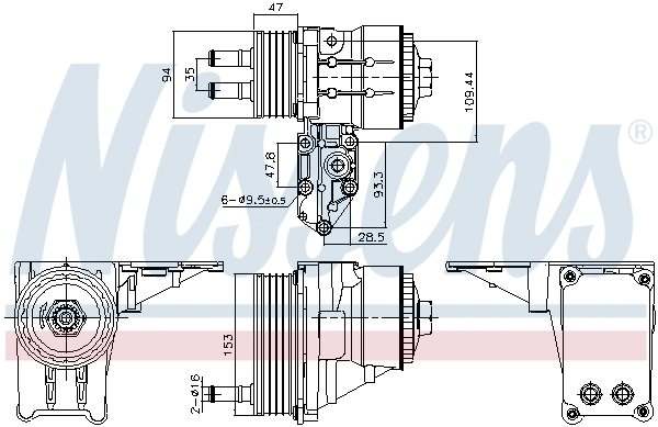 Oil Cooler, engine oil (91328)