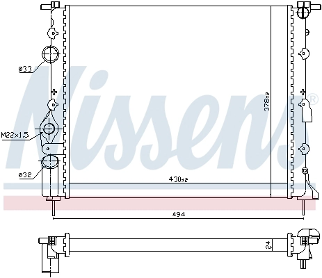Radiator, engine cooling (693634)