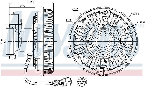 Clutch, radiator fan