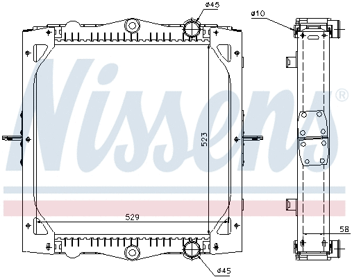 Radiator, engine cooling (61445A)