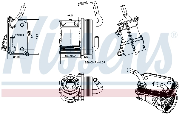 Oil Cooler, engine oil (91317)