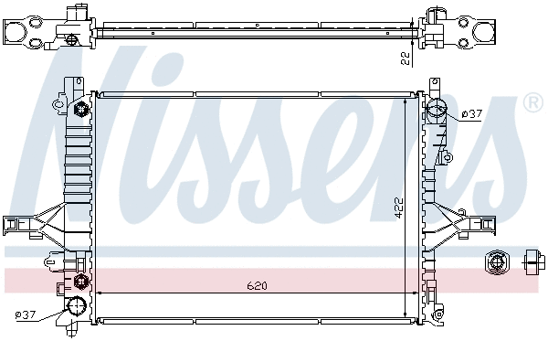 Radiator, engine cooling (65552A)