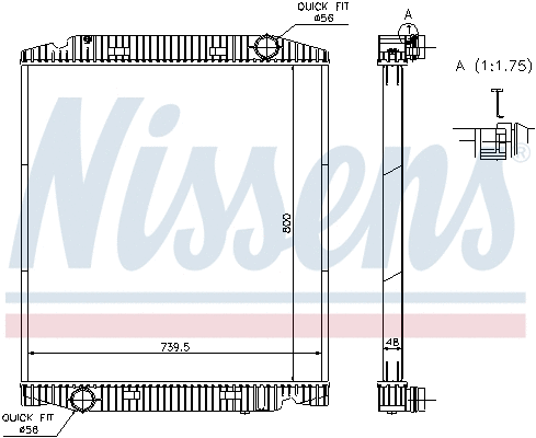 Radiator, engine cooling (63330A)