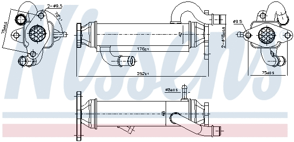 Cooler, exhaust gas recirculation (989328)