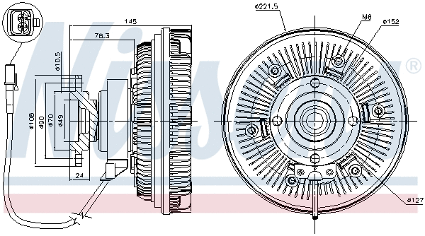 Clutch, radiator fan