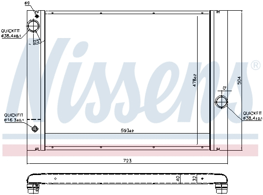 Radiator, engine cooling (60761)