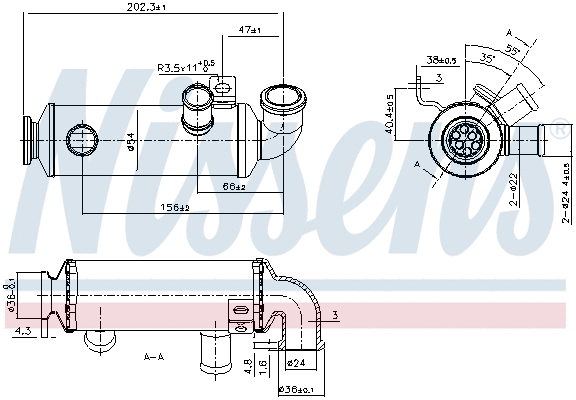 Cooler, exhaust gas recirculation