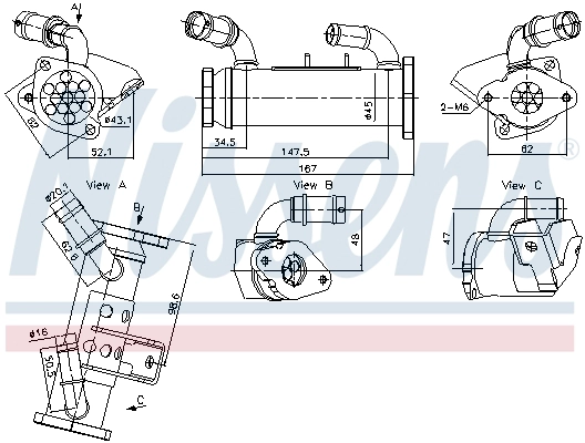 Cooler, exhaust gas recirculation (989474)
