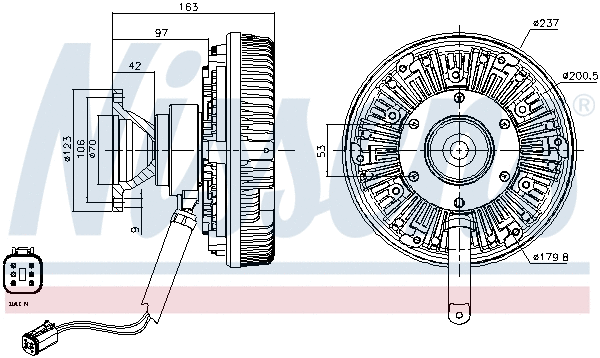 Clutch, radiator fan