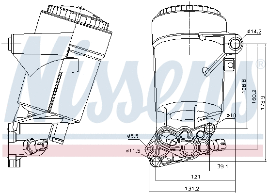 Oil Cooler, engine oil (91338)