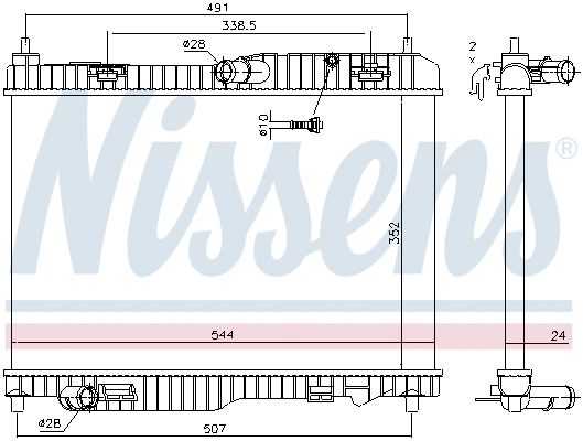 Radiator, engine cooling (69233)