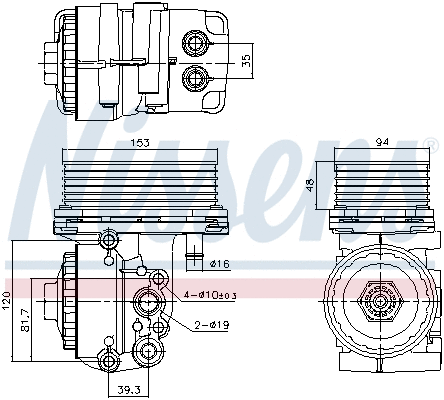 Oil Cooler, engine oil (91327)