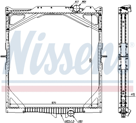Radiator, engine cooling (65462A)