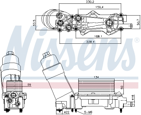 Oil Cooler, engine oil (91336)