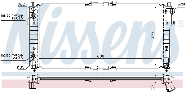 Radiator, engine cooling (62486A)