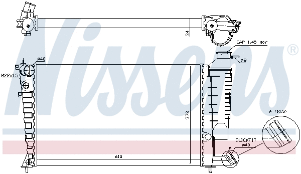 Radiator, engine cooling (690549)