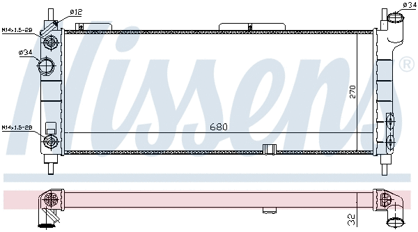 Radiator, engine cooling (699458)