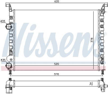 Radiator, engine cooling (61684)