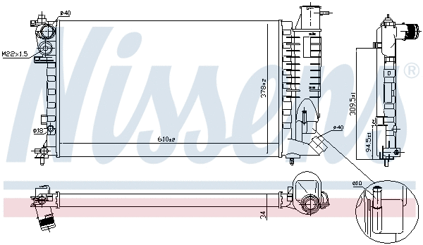 Radiator, engine cooling (690775)