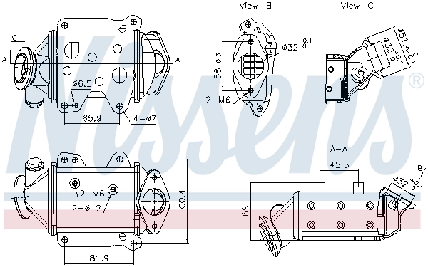 Cooler, exhaust gas recirculation (989457)