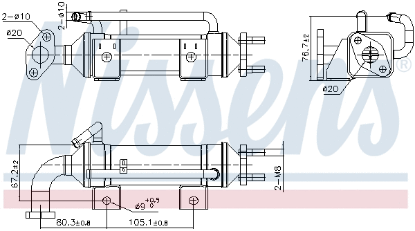 Cooler, exhaust gas recirculation (989435)