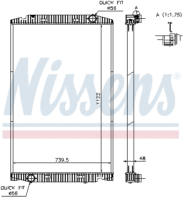 Radiator, engine cooling (63329A)