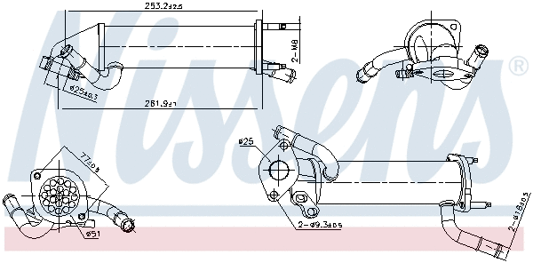 Cooler, exhaust gas recirculation (989449)