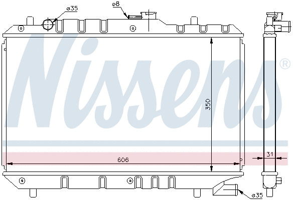 Radiator, engine cooling (64168)