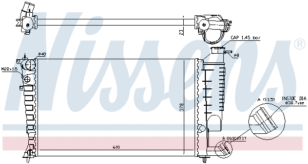 Radiator, engine cooling (61313A)