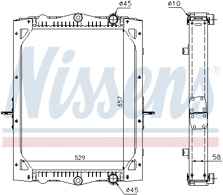 Radiator, engine cooling (61443A)