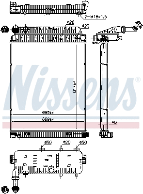 Radiator, engine cooling (62648)