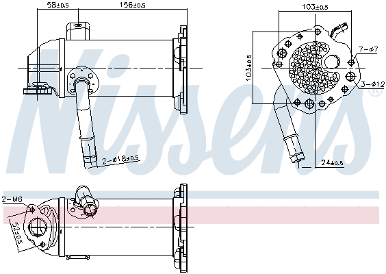 Cooler, exhaust gas recirculation (989431)