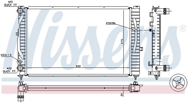 Radiator, engine cooling (698526)
