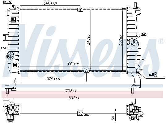 Radiator, engine cooling (691916)