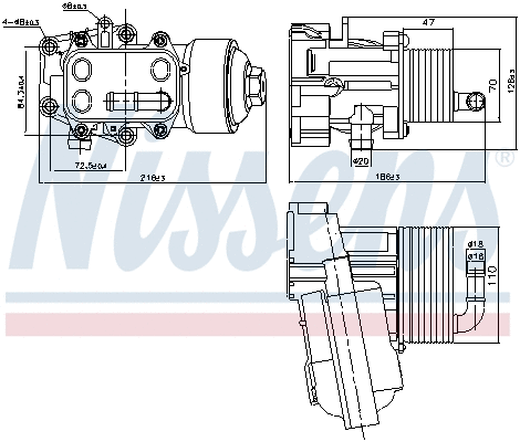 Oil Cooler, engine oil (91315)