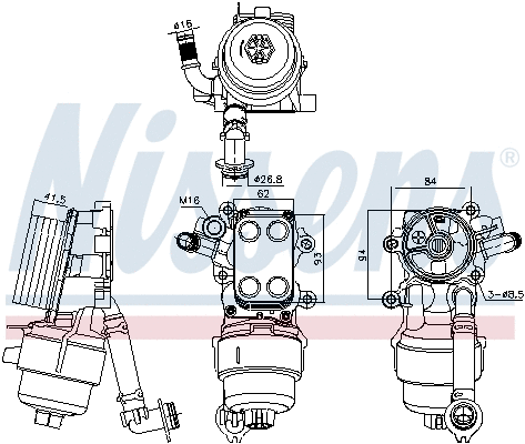 Oil Cooler, engine oil (91340)