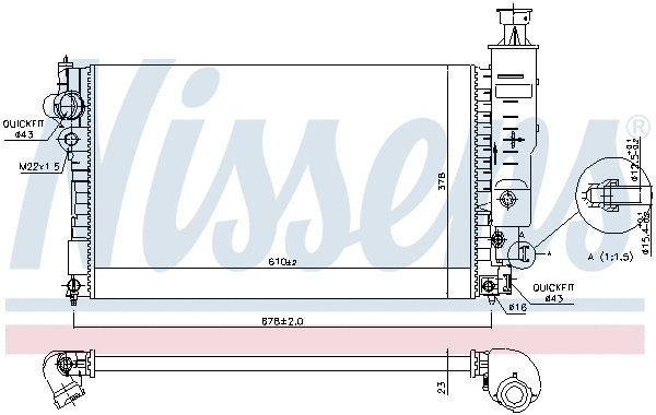 Radiator, engine cooling (691104)