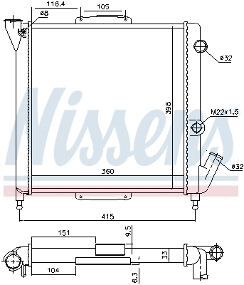 Radiator, engine cooling (696110)